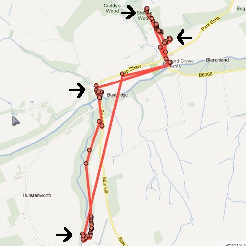 map for geocaching day 1