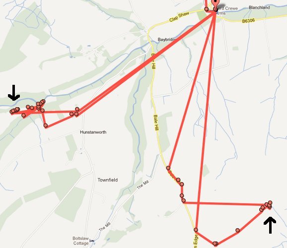 map for geocaching day 3, in the hills